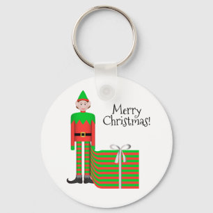 Porte-clés Christmas Elf Keychain - Striped Gift Package