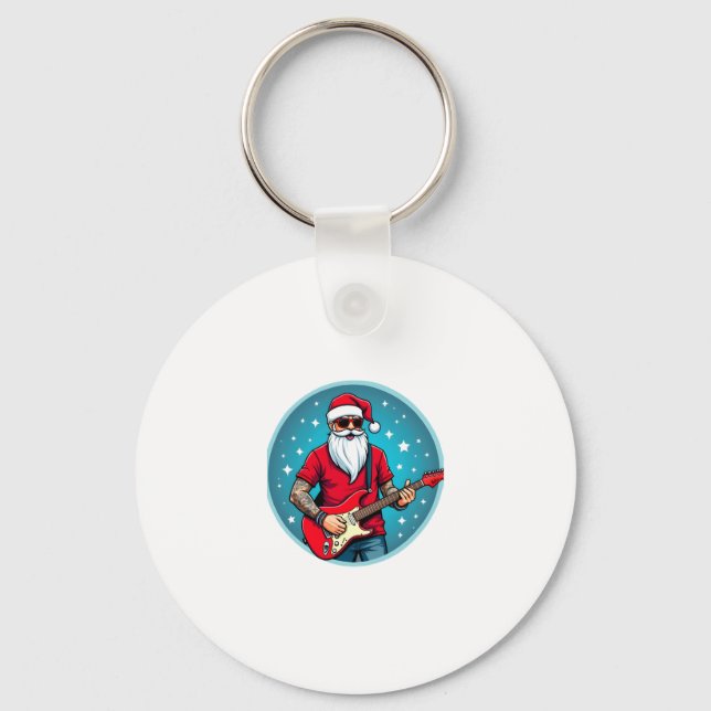 Porte-clés Christmas guitarist  Rockmusic Christmas (2) (Recto)