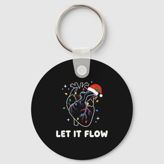 Porte-clés Christmas Let It Flow Cardiac Heart Funny Nurse Ho (Recto)