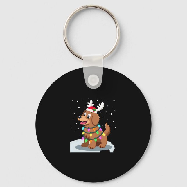 Porte-clés Christmas Lights Soft Coated Wheaten Terrier Dog T (Recto)