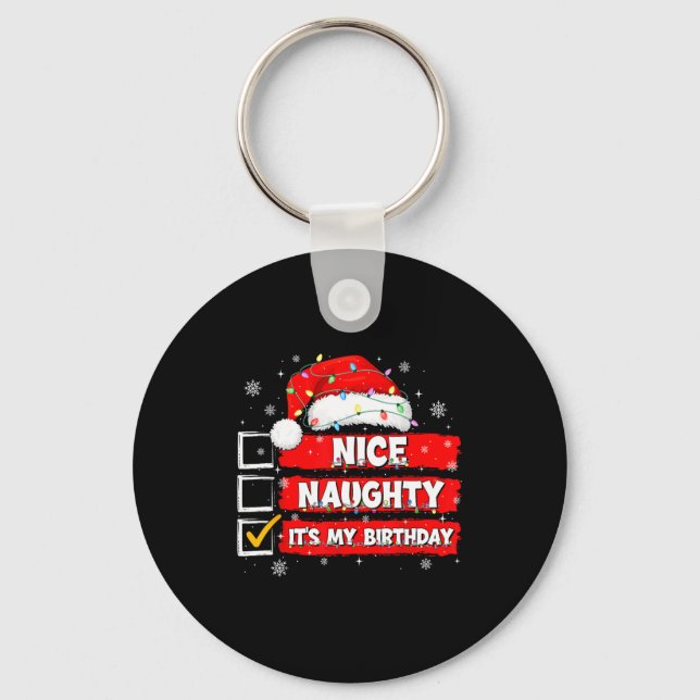 Porte-clés Christmas List Santa Claus Nice Naughty It's My Bi (Recto)