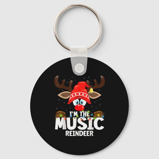 Porte-clés Christmas Matching I'm The Music Reindeer  (Recto)