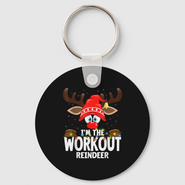 Porte-clés Christmas Matching I'm The Workout Reindeer  (Recto)