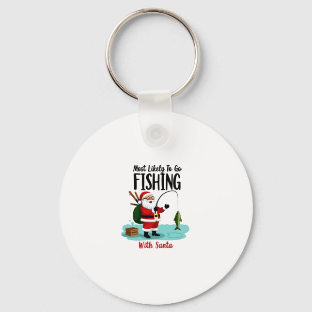 Porte-clés Christmas Merry Christmas For Gift Fishing Santa ( (Recto)