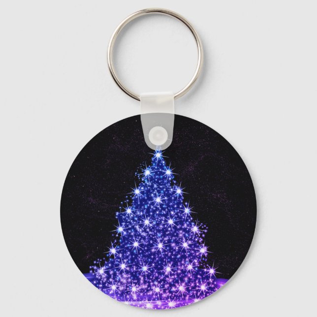 Porte-clés Christmas Party Pink Blue Tree Winter Black Rustic (Recto)