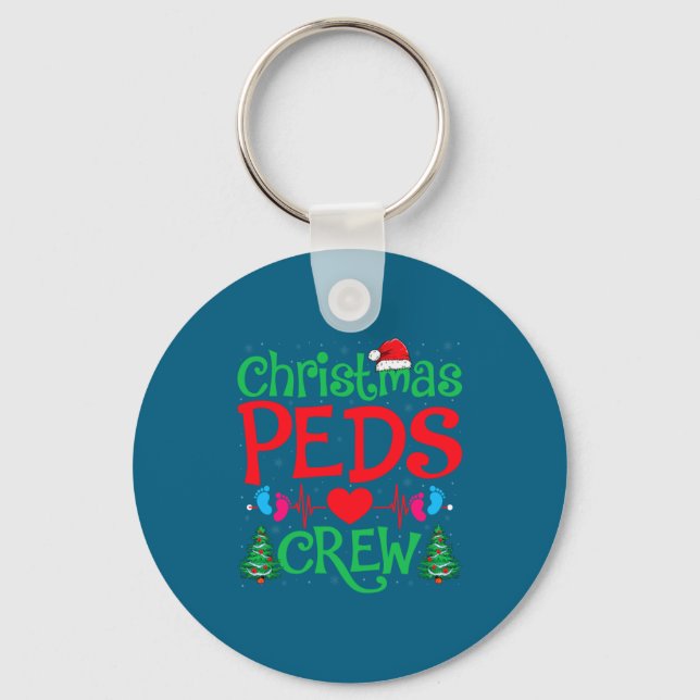 Porte-clés Christmas Peds Crew Santa Hat Xmas Tree Pediatric  (Recto)