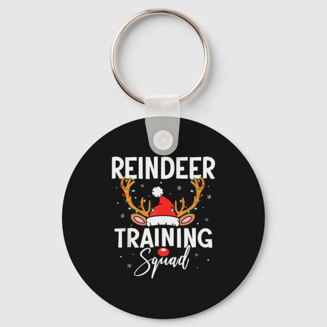 Porte-clés Christmas Running Team Funny Reindeer Training Squ (Recto)