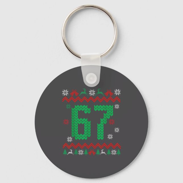 Porte-clés Christmas Santa 67 Six Seven Meme Ugly Sweater  (Recto)