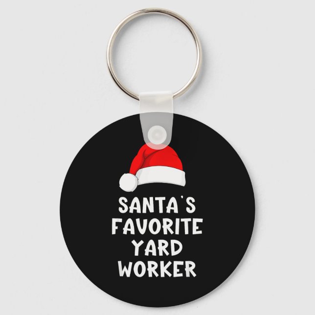 Porte-clés Christmas Santa's Favorite Yard Worker Funny Pajam (Recto)