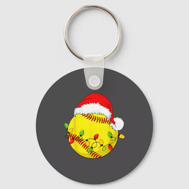 Porte-clés Christmas Softball Xmas Santa Srts Hat Mens Womens (Recto)