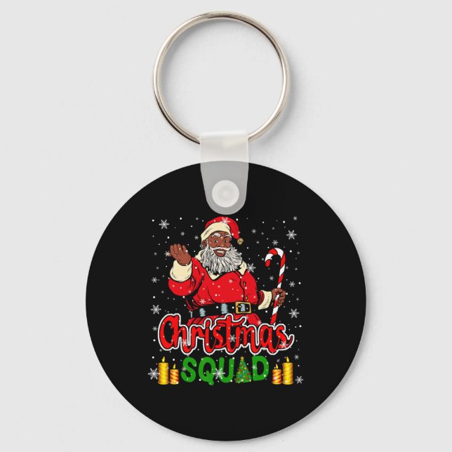 Porte-clés Christmas Squad Santa Afro Man Proud Black African (Recto)