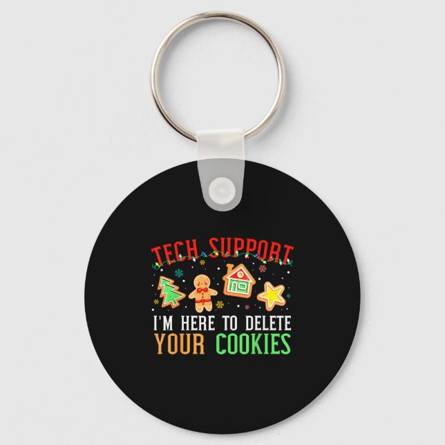 Porte-clés Christmas Tech Suprt Here To Delete Cookies Xmas M (Recto)