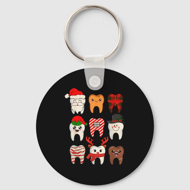 Porte-clés Christmas Teeth Dentist Xmas Reindeer Santa Squad  (Recto)