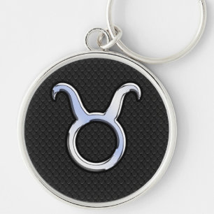 Porte-clés Chrome Argent Comme Taurus Zodiac Panneau Décor