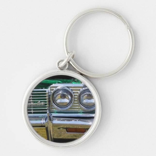 Porte-clés chrome classique d'impala avec la peinture verte (Devant)