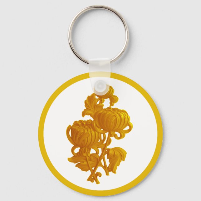 Porte-clés Chrysanthème jaune (Recto)