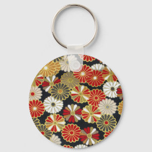 Porte-clés Chrysanthèmes en or