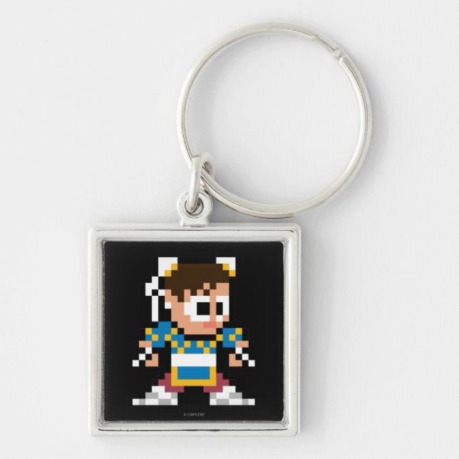 Porte-clés Chun-Li à 8 bits (Devant)