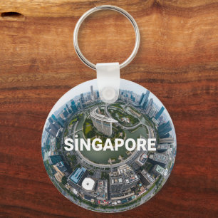 Porte-clés Ciel de Singapour ville rétro