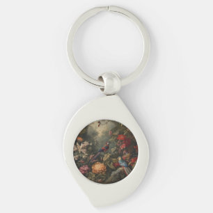 Porte-clés Ciel Impérial de Pivoine et de Macaw Botanique Vin