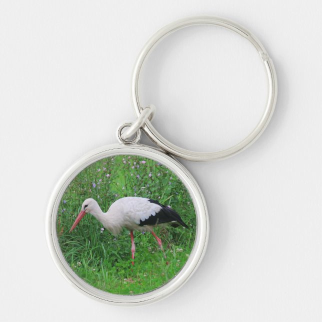 Porte-clés cigogne blanche (Devant)