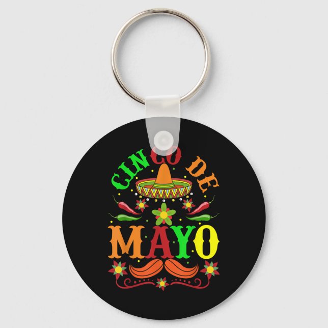 Porte-clés Cinco De Mayo Lets Fiesta Squad 5 De Mayo Mexique (Recto)