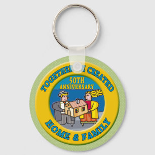 Porte-clés cinquantième Cadeaux d'anniversaire de mariage