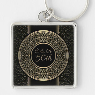 Porte-clés cinquantième Porte - clé de monogramme de