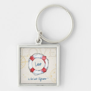 Porte-clés Citation côtière  L'amour est le meilleur sauveu