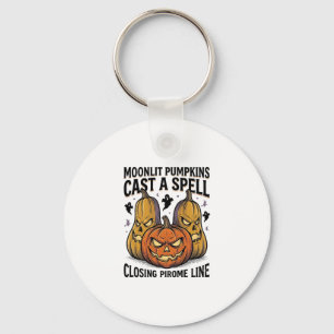 Porte-clés Citation de citrouille d'Halloween Jack O Lantern
