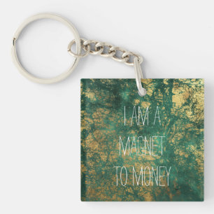 Porte-clés Citation de démonstration Gold Faux Foil et Green 