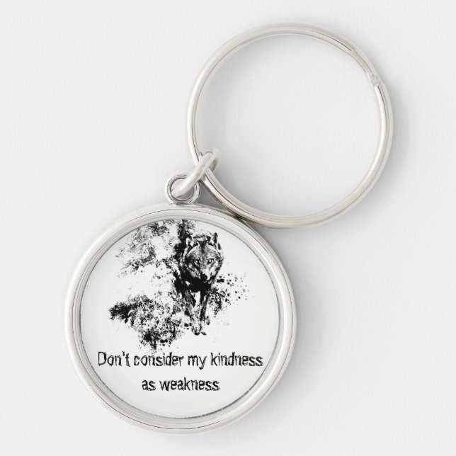 Porte-clés Citation de gentillesse du loup gris d'art graphiq (Devant)