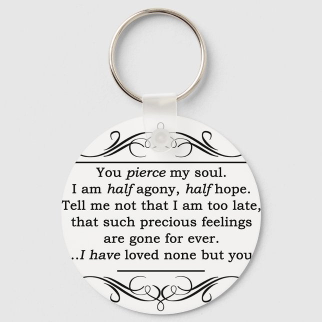 Porte-clés Citation de Jane Austen Persuasion (Recto)
