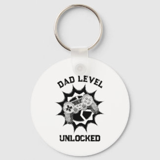Porte-clés Citation de joueur rétro Niveau Papa Débloqué