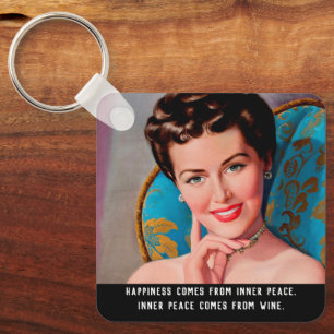 Porte-clés Citation de vin amusant Rétro Homemaker