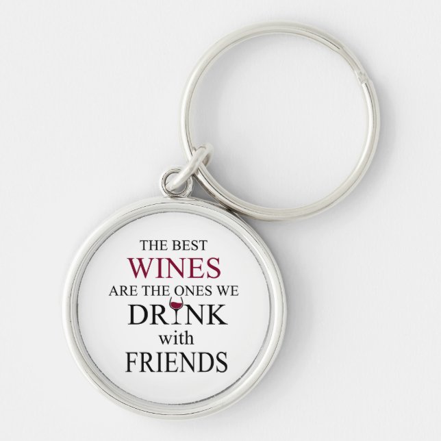 Porte-clés citation de vin drôle pour les amis (Devant)