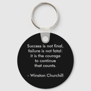Porte-clés Citation de Winston Churchill ; succès