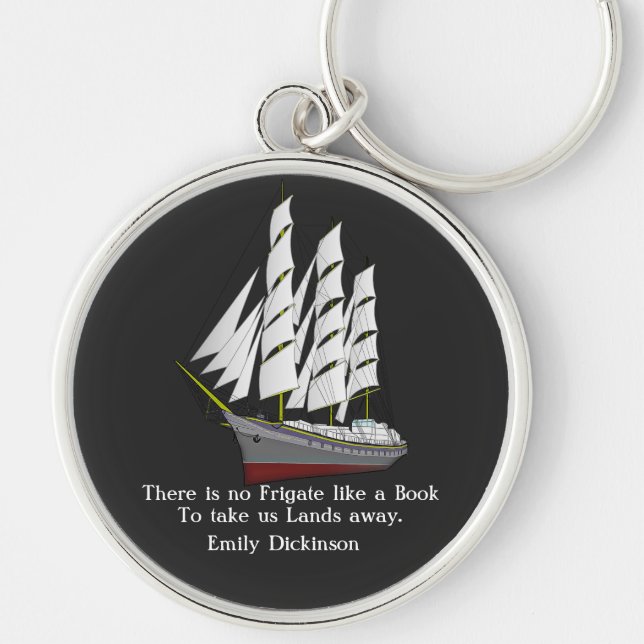 Porte-clés Citation d'Emily Dickinson — Pas de frégate (Devant)