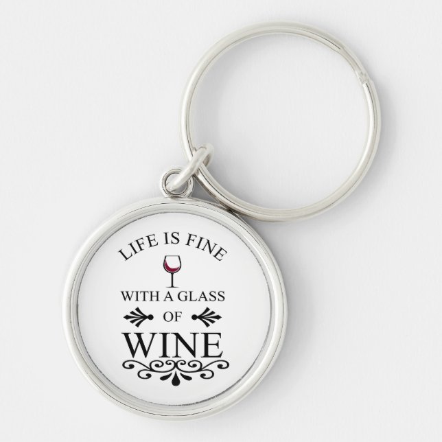Porte-clés Citation drinker vin drôle (Devant)