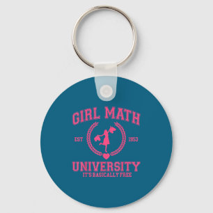 Porte-clés Citation drôle de Girl Math University C'est essen