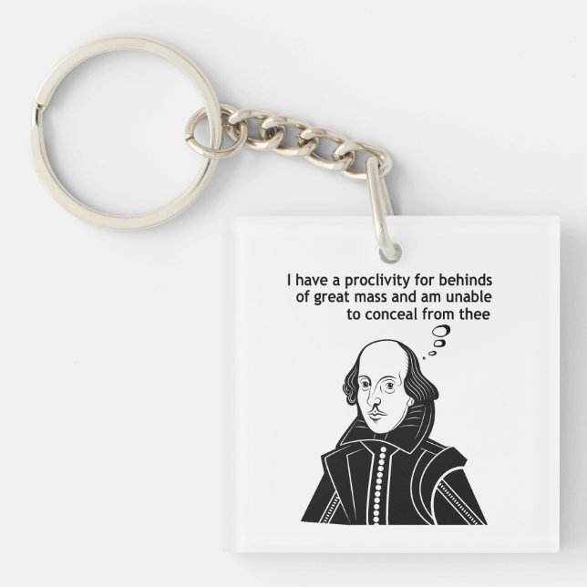 Porte-clés Citation drôle de Shakespeare (Devant)