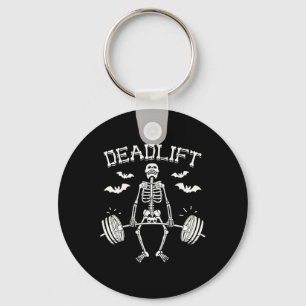 Porte-clés Citation drôle d'Halloween Squelette Haltère Gym E
