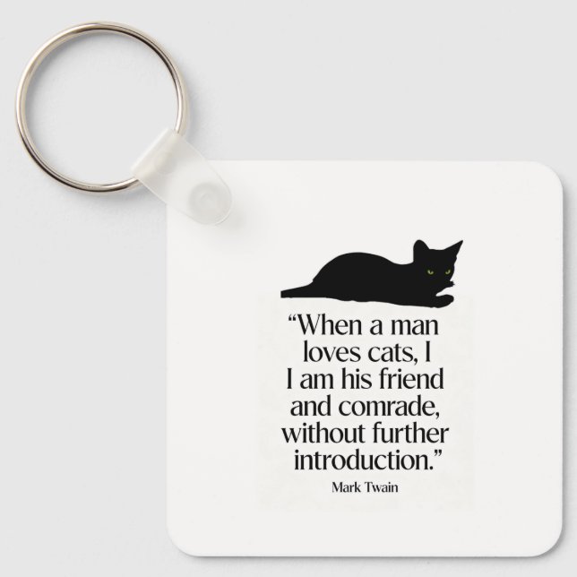 Porte-clés citation Mark Twain Chat (Recto)