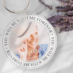 Porte-clés Citation Memorial moderne élégante photo personnal