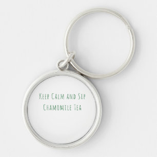 Porte-clés Citation Minimaliste 'Restez Calme et Buvez du Thé