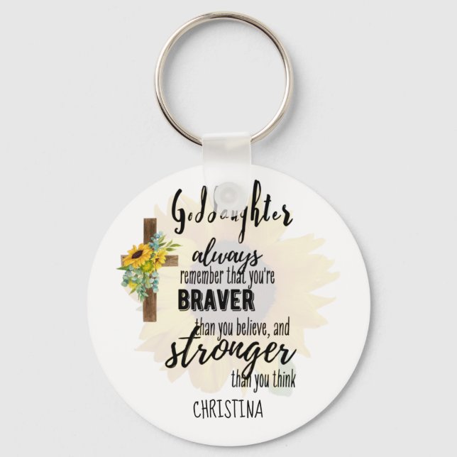 Porte-clés Citation motivationnelle de l'adolescent GODDAUGHT (Recto)