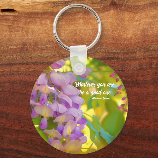 Porte-clés Citation positive Fleur Wisteria Inspirationnelle (Recto)