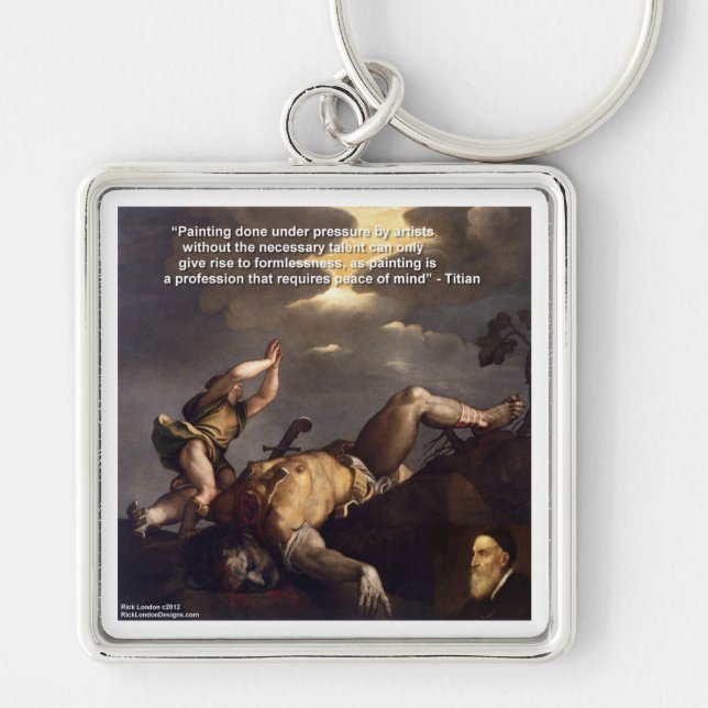 Porte-clés Citation Titienne et cadeaux de peinture David/Gol (Devant)