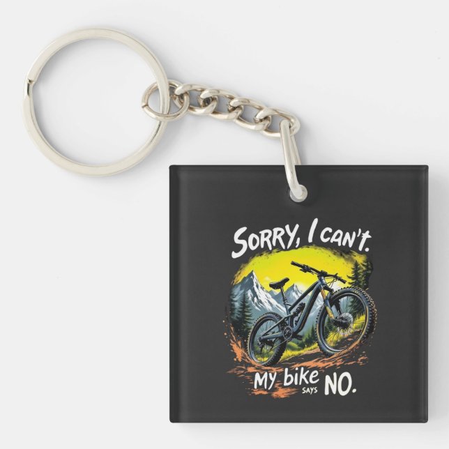 Porte-clés Citations amusantes de l'amoureux du vélo d'aventu (Devant)