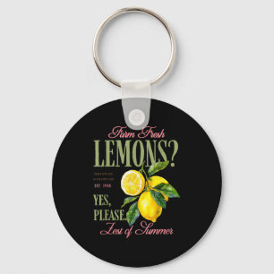 Porte-clés Citrons graphique esthétique vintage été ferme fra
